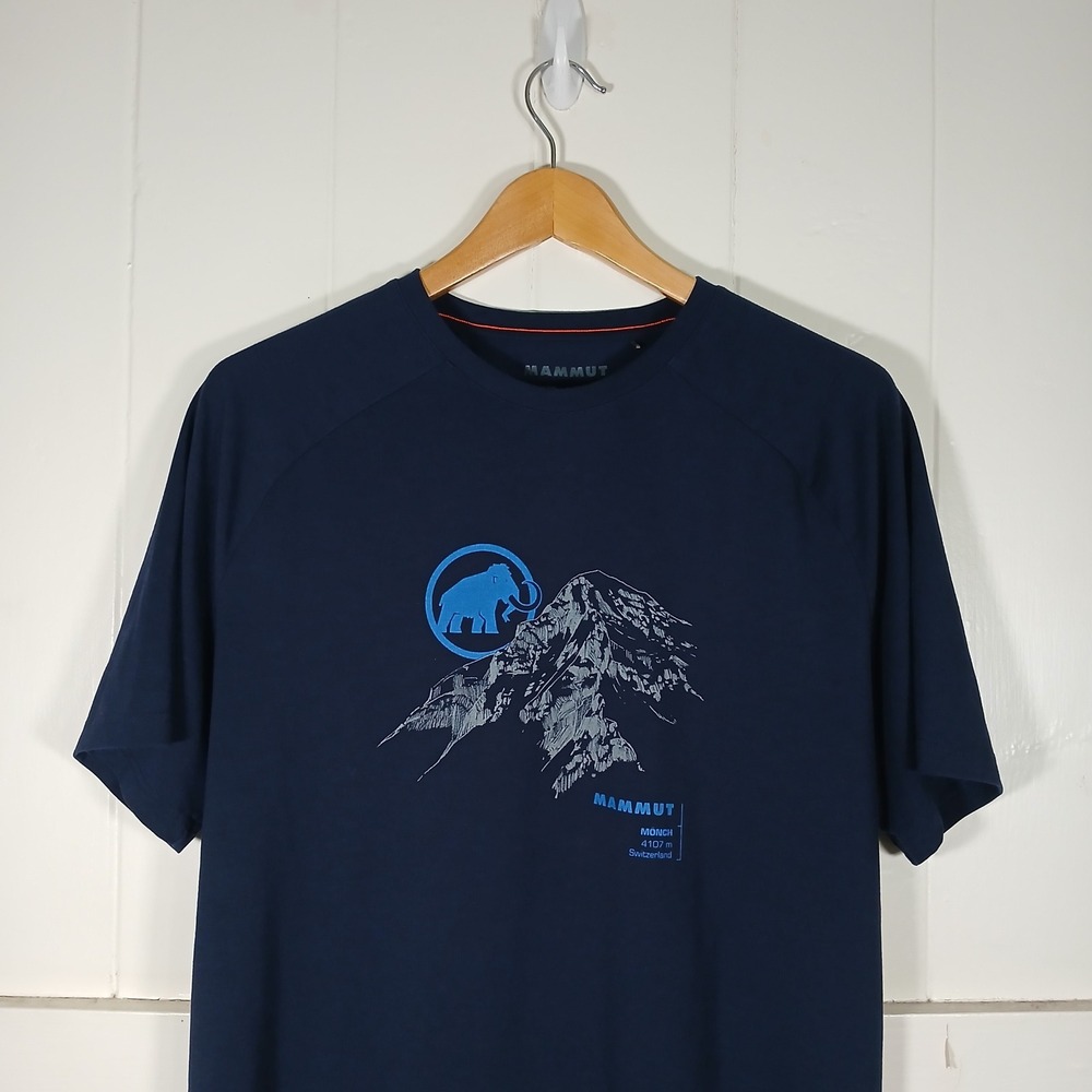 Mammut Moench Switzerland Graphic T-Shirt Mens Large Navy 1017-04500 - Picture 3 of 9